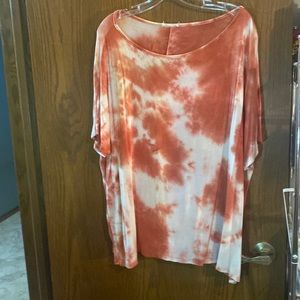 Orange and white tie dye top